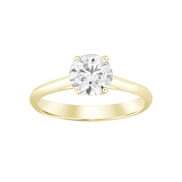 LADIES RING 1/2CT ROUND DIAMOND 14K YELLOW GOLD...