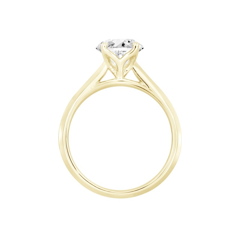 LADIES RING 1/2CT ROUND DIAMOND 14K YELLOW GOLD