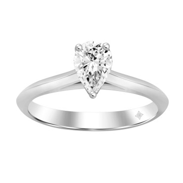 LADIES SOLITAIRE RING 1 1/2CT PEAR DIAMOND 14K WHITE GOLD