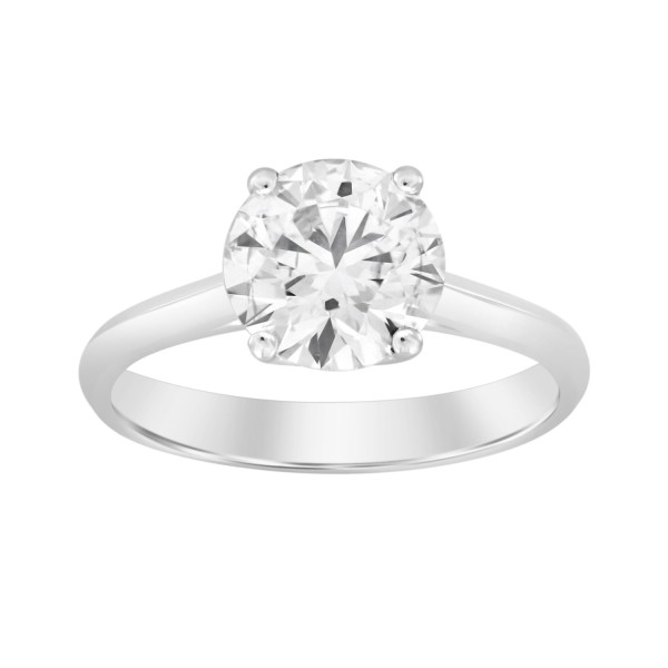 LADIES RING 2CT ROUND DIAMOND 14K WHITE GOLD...