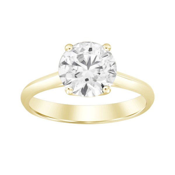 LADIES RING 2CT ROUND DIAMOND 14K YELLOW GOLD...