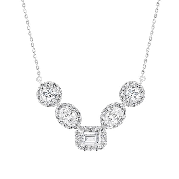 LADIES NECKLACE 2 1/2CT ROUND/OVAL/EMERALD DIAMOND...