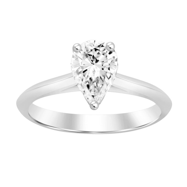 LADIES RING 2CT PEAR DIAMOND 14K WHITE GOLD...