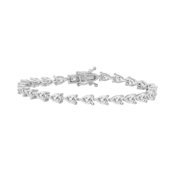 LADIES BRACELET 9CT PEAR DIAMOND 14K WHITE GOLD...