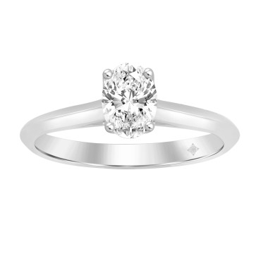 LADIES RING 3CT OVAL DIAMOND 14K WHITE GOLD