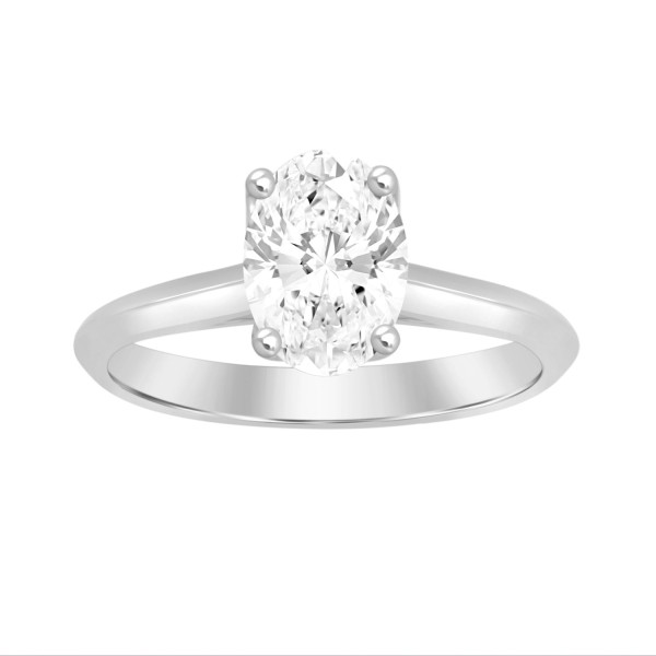 LADIES RING 3CT OVAL DIAMOND 14K WHITE GOLD...