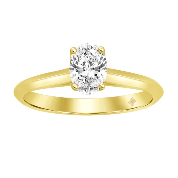 LADIES RING 3CT OVAL DIAMOND 14K YELLOW GOLD...