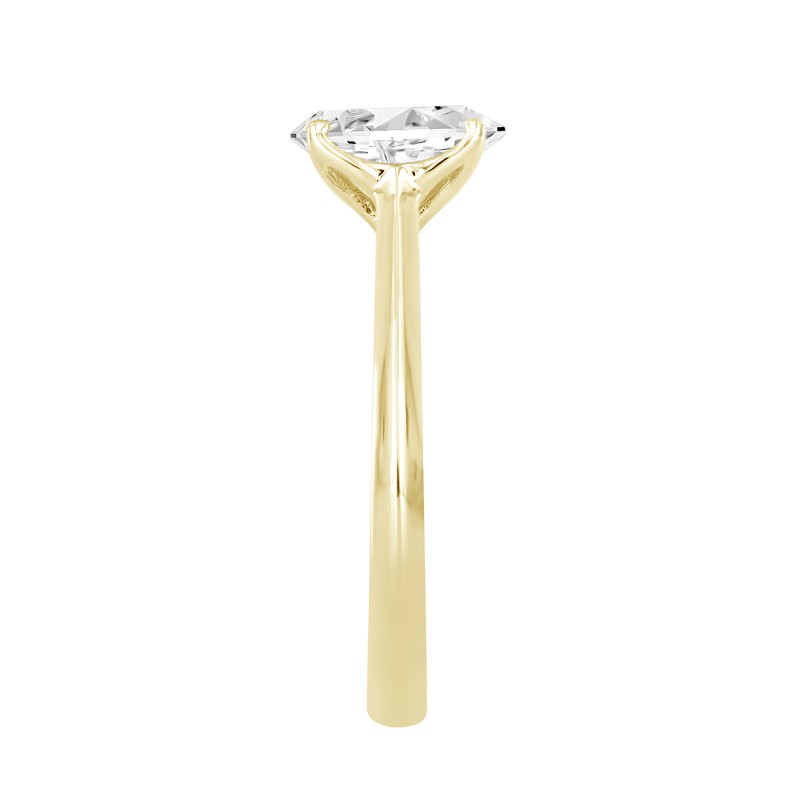 LADIES RING 3CT OVAL DIAMOND 14K YELLOW GOLD