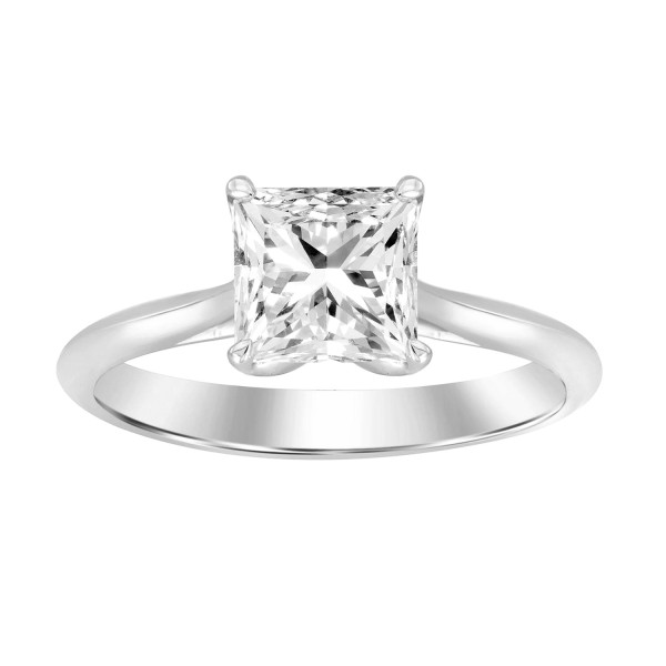 LADIES RING 1/2CT PRINCESS DIAMOND 14K WHITE GOLD...