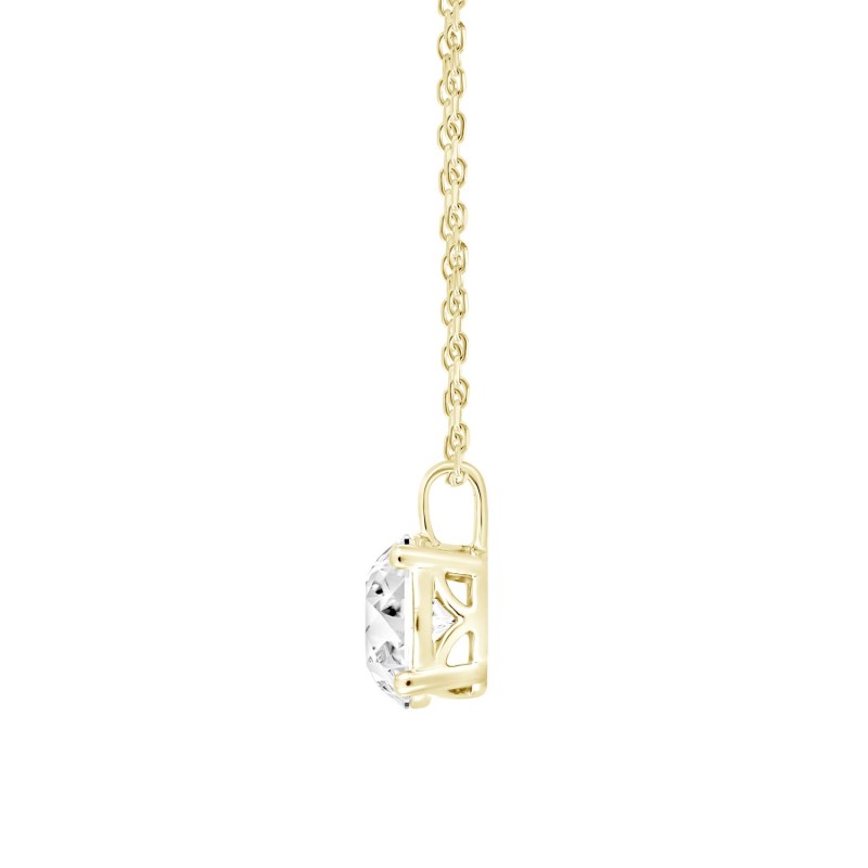 LADIES PENDANT WITH CHAIN 1CT ROUND DIAMOND 14K YELLOW GOLD (CENTER STONE ROUND DIAMOND 1CT )