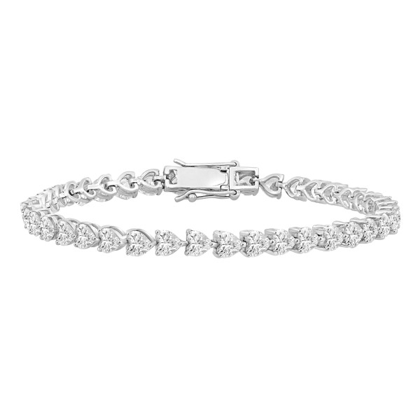 LADIES BRACELET 9CT HEART DIAMOND 14K WHITE GOLD...