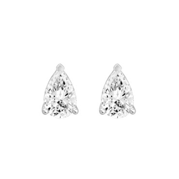 LADIES SOLITAIRE EARRINGS  1/2CT PEAR DIAMOND 14K WHITE GOLD