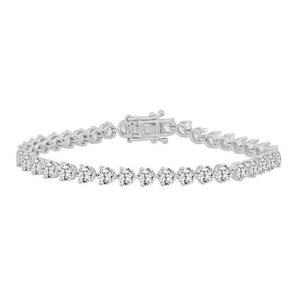 LADIES BRACELET 9 1/2CT ROUND DIAMOND 14K WHITE GO...