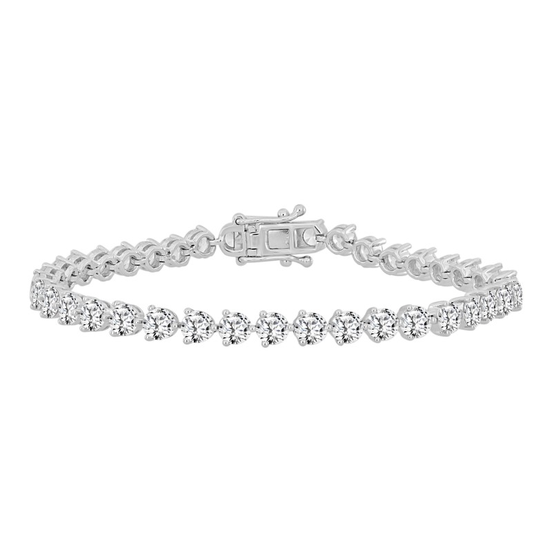 LADIES BRACELET 9 1/2CT ROUND DIAMOND 14K WHITE GOLD