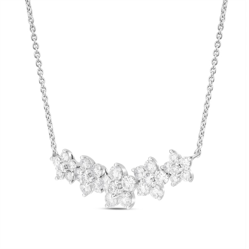 14K WHITE GOLD 2 3/4CT ROUND DIAMOND LADIES NECKLACE