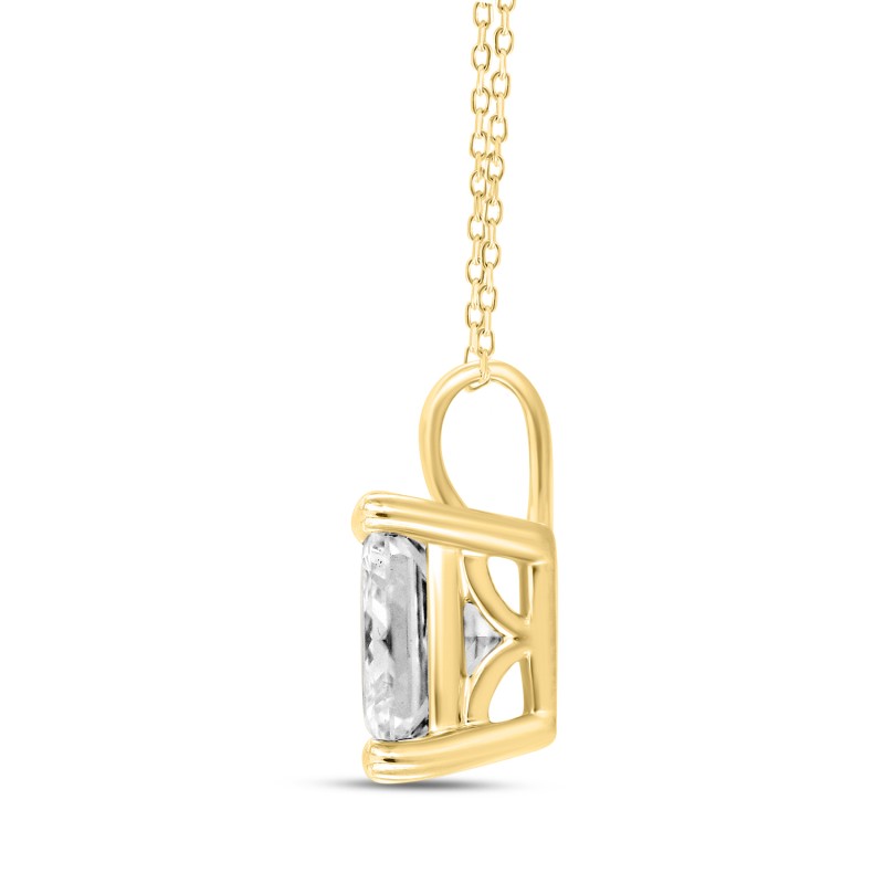 LADIES PENDANT WITH CHAIN 1CT PRINCESS DIAMOND 14K YELLOW GOLD