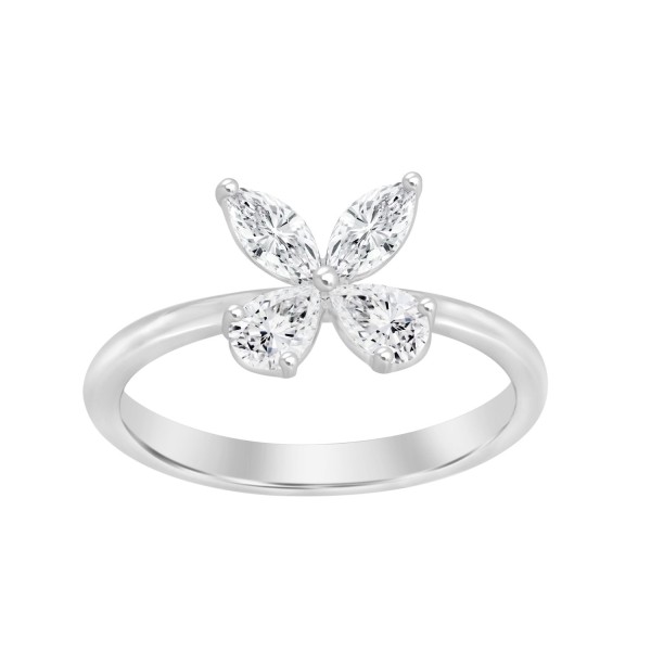 LADIES RING 1 1/8CT PEAR/MARQUISE DIAMOND 14K WHIT...