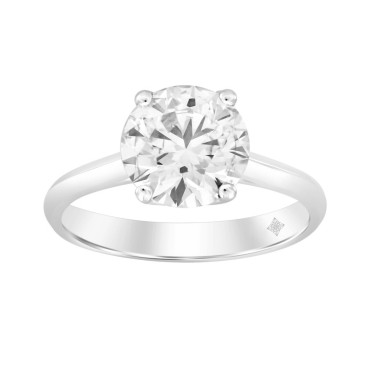 LADIES RING 3CT ROUND DIAMOND 14K WHITE GOLD