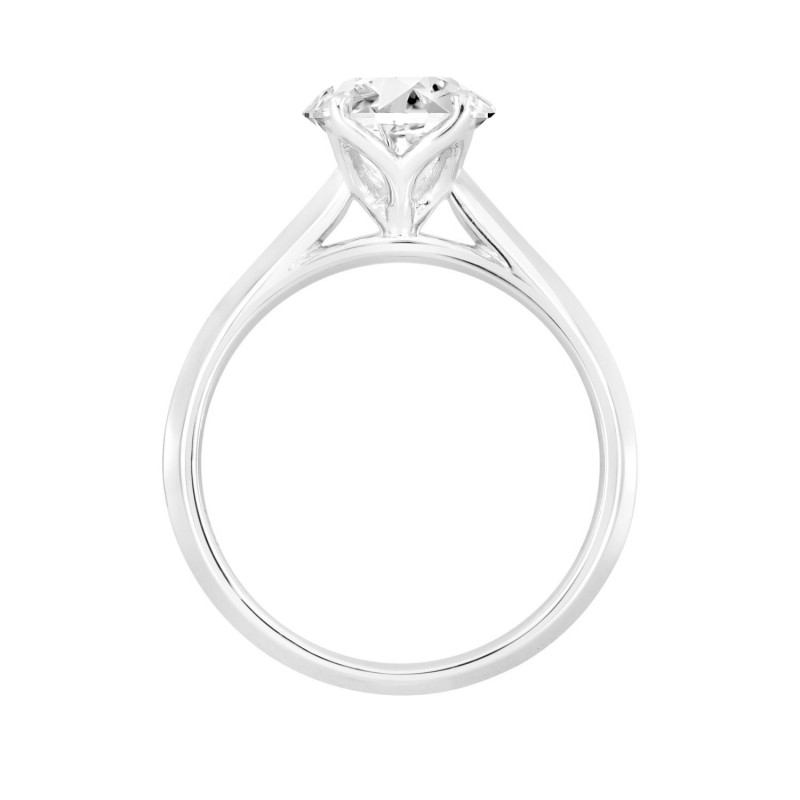 LADIES RING 3CT ROUND DIAMOND 14K WHITE GOLD