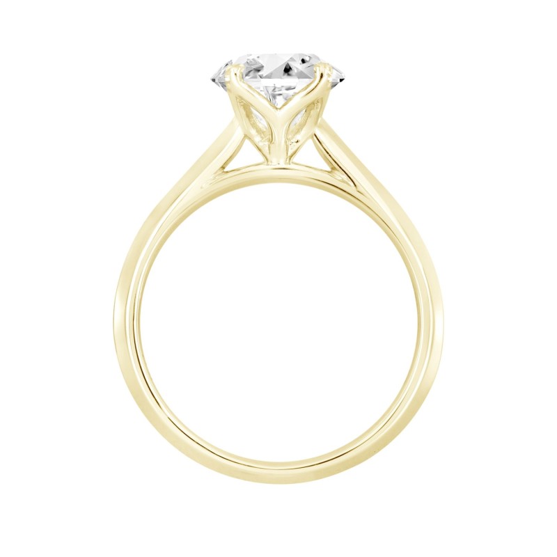 LADIES RING 3CT ROUND DIAMOND 14K YELLOW GOLD