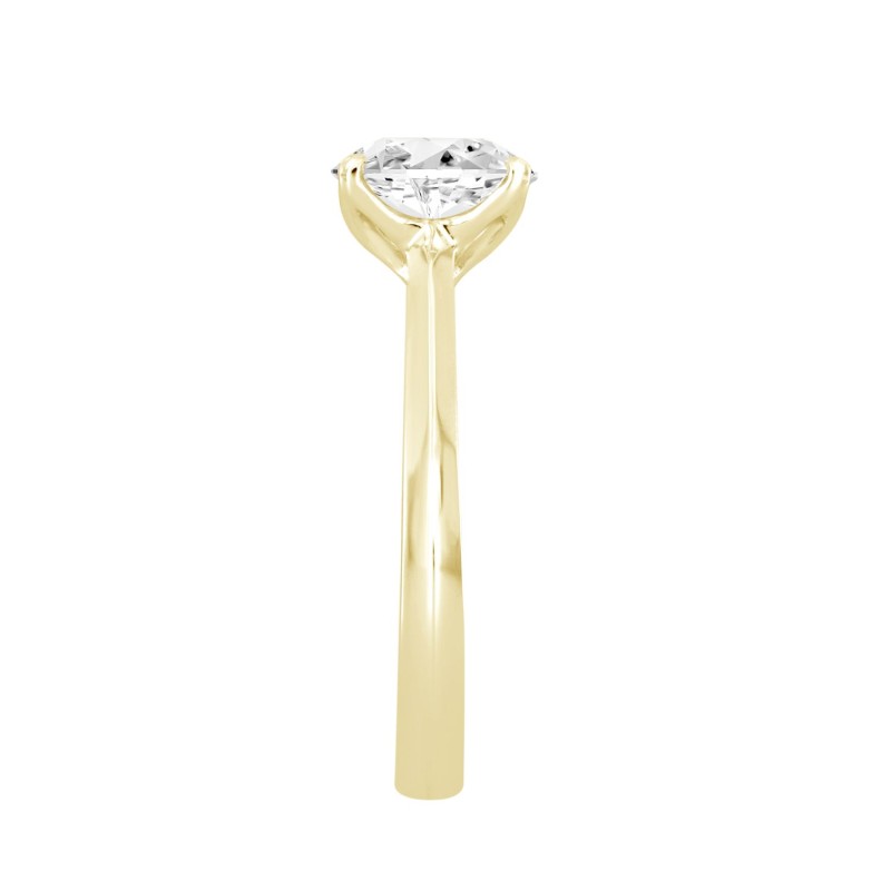 LADIES RING 3CT ROUND DIAMOND 14K YELLOW GOLD