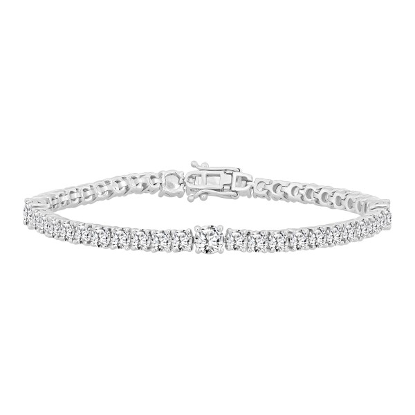 LADIES BRACELET 8 7/8CT ROUND DIAMOND 14K WHITE GO...