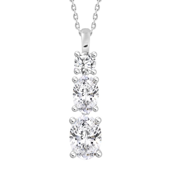 LADIES PENDANT WITH CHAIN 1 3/8CT ROUND/OVAL DIAMO...