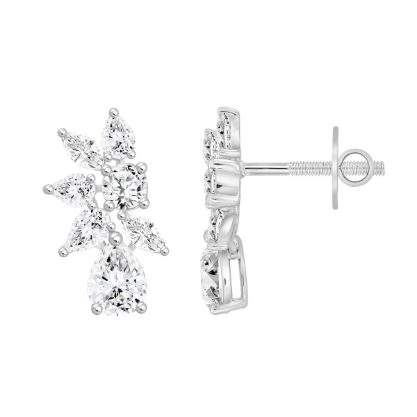 LADIES STUD EARRINGS 4 1/2CT PEAR/ROUND/MARQUISE D...