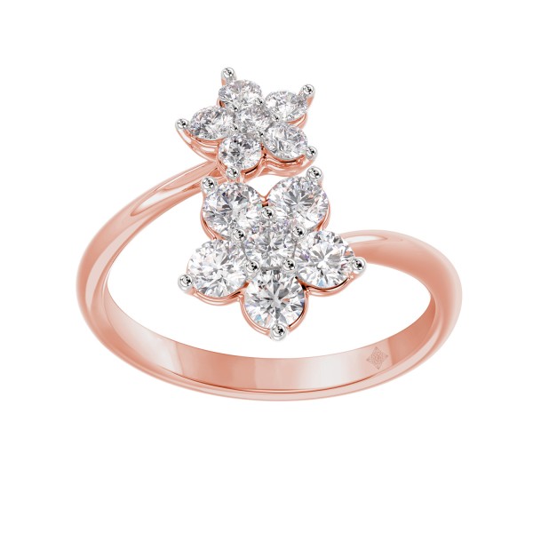 LADIES RING 1CT ROUND DIAMOND 14K ROSE GOLD...