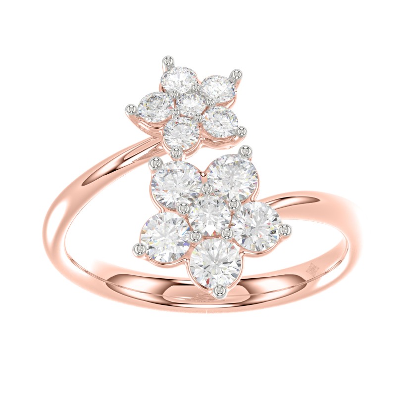 LADIES RING 1CT ROUND DIAMOND 14K ROSE GOLD