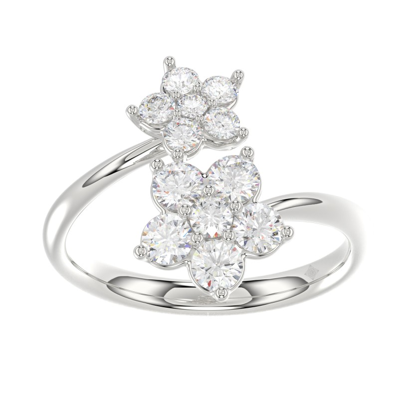 LADIES RING 1CT ROUND DIAMOND 14K WHITE GOLD