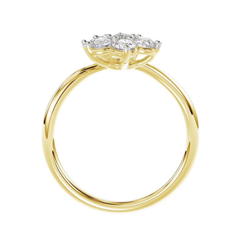 LADIES RING 1CT ROUND DIAMOND 14K YELLOW GOLD