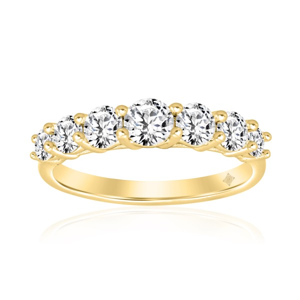 LADIES BAND 1 1/4CT ROUND DIAMOND 14K YELLOW GOLD...