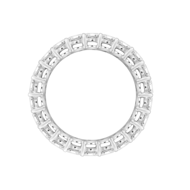 LADIES BAND 5CT OVAL DIAMOND 14K WHITE GOLD