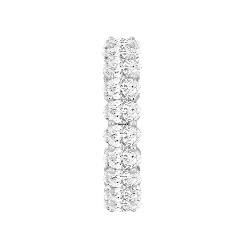 LADIES BAND 5CT OVAL DIAMOND 14K WHITE GOLD