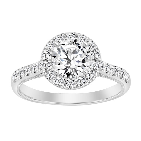 LADIES RING 1 1/2CT ROUND DIAMOND 14K WHITE GOLD (...