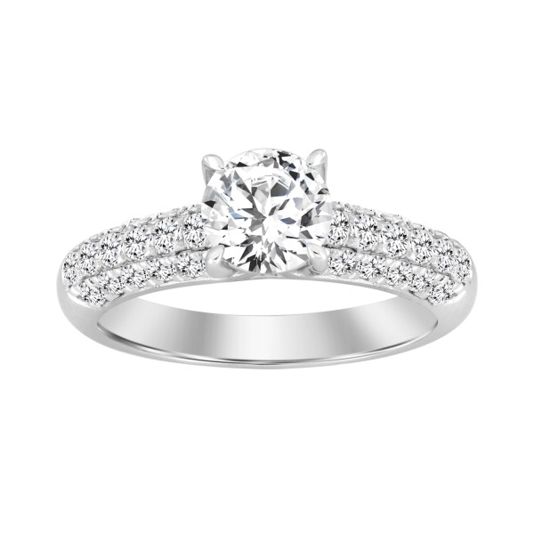 LADIES RING 1 1/2CT ROUND DIAMOND 14K WHITE GOLD (...