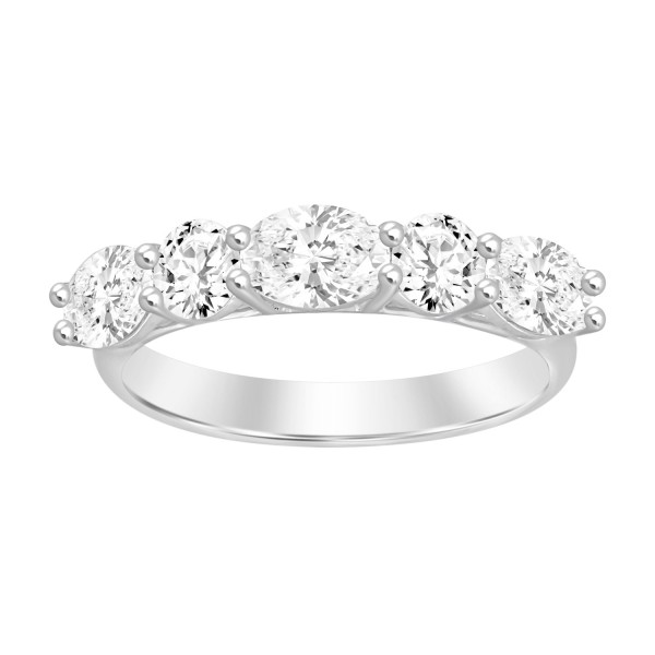 LADIES BAND 2CT ROUND/OVAL DIAMOND 14K WHITE GOLD...