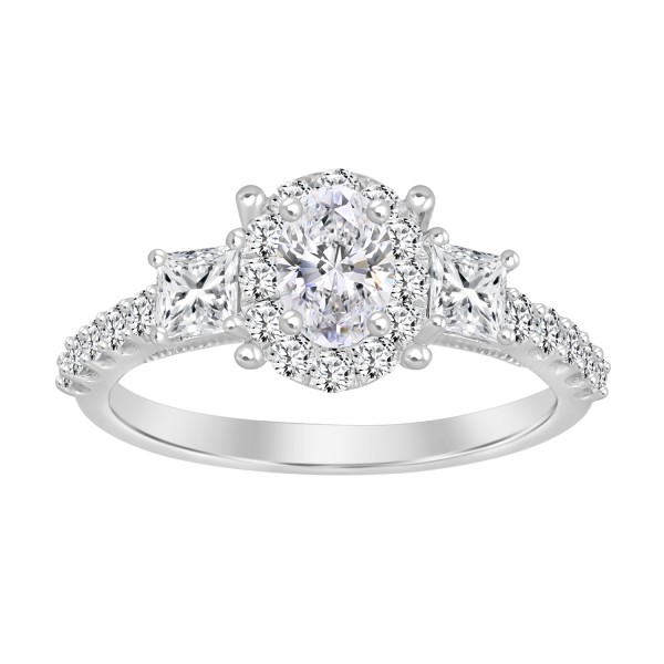 LADIES RING 1 1/4CT OVAL/PRINCESS/ROUND DIAMOND 14...