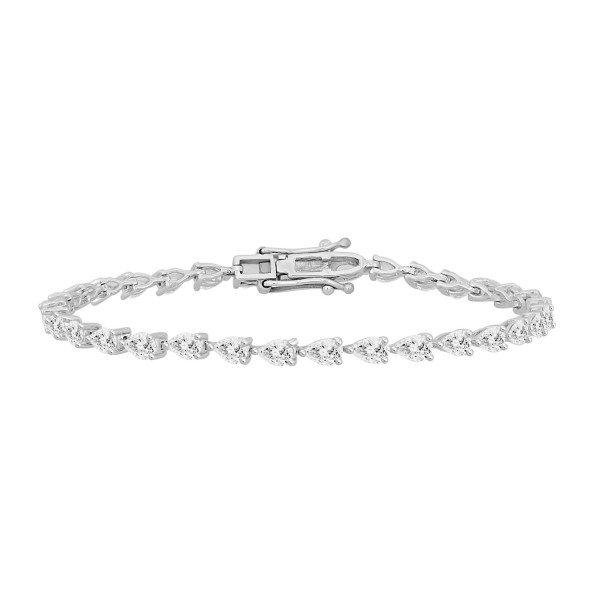 LADIES BRACELET 8 1/4CT PEAR DIAMOND 14K WHITE GOL...