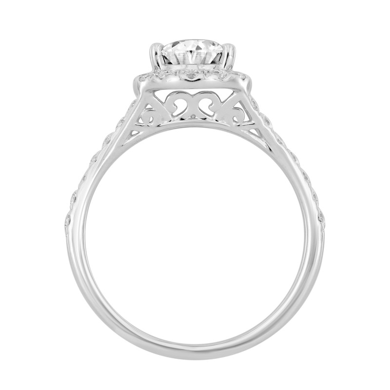 LADIES RING 1 1/2CT ROUND/PEAR DIAMOND 14K WHITE GOLD (CENTER STONE PEAR DIAMOND 1CT)