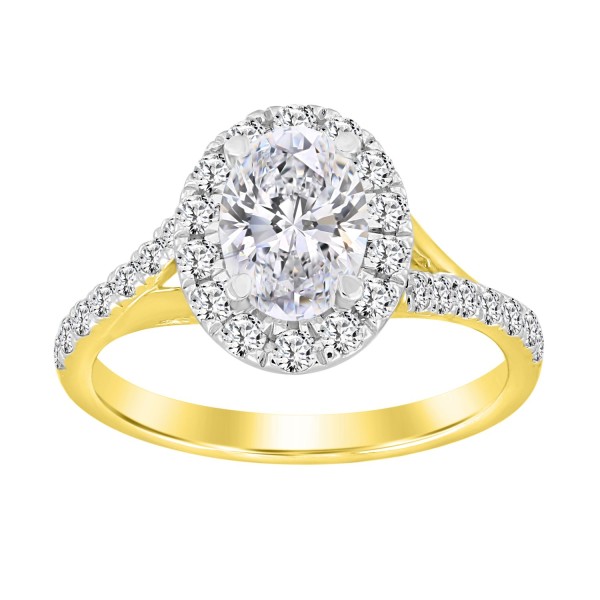 LADIES RING 1 1/2CT ROUND/OVAL DIAMOND 14K YELLOW ...