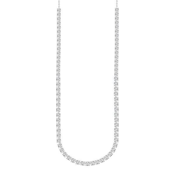 LADIES NECKLACE 9CT ROUND DIAMOND 14K WHITE GOLD...