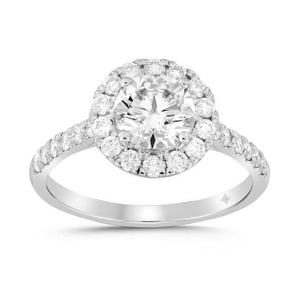 LADIES RING 1 1/2CT ROUND DIAMOND 14K WHITE GOLD (...