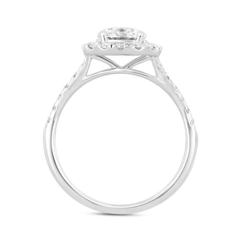 LADIES RING 1 1/2CT ROUND DIAMOND 14K WHITE GOLD (CENTER STONE ROUND DIAMOND 1CT)