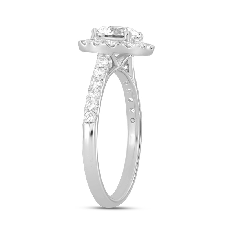 LADIES RING 1 1/2CT ROUND DIAMOND 14K WHITE GOLD (CENTER STONE ROUND DIAMOND 1CT)