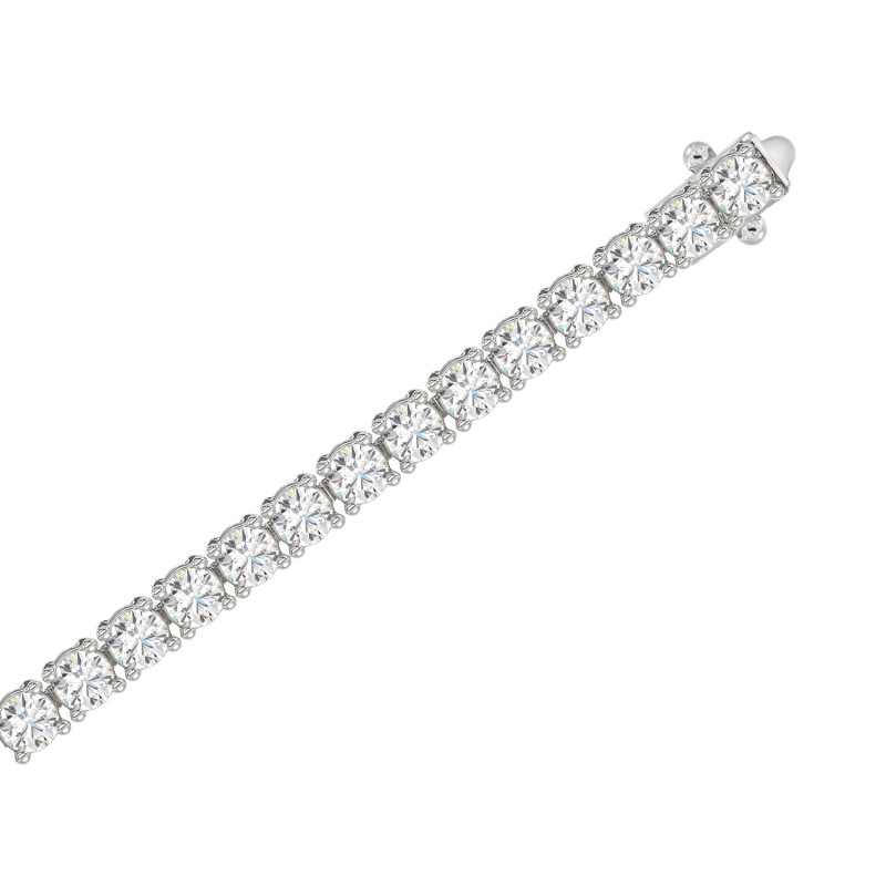 14K WHITE GOLD 3CT ROUND DIAMOND LADIES BRACELET