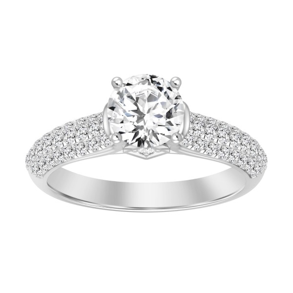 LADIES RING 1 1/2CT ROUND DIAMOND 14K WHITE GOLD (...