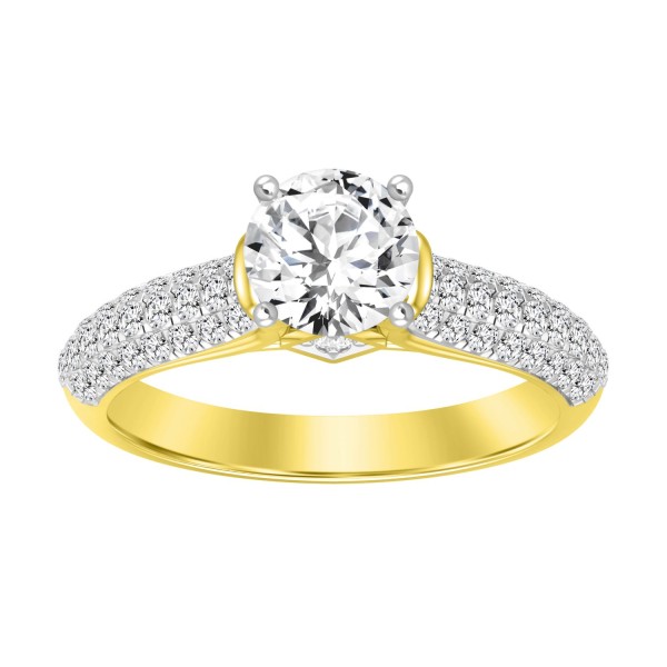 LADIES RING 1 1/2CT ROUND DIAMOND 14K YELLOW GOLD ...