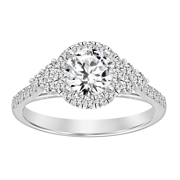 LADIES RING 1 1/2CT ROUND DIAMOND 14K WHITE GOLD (...